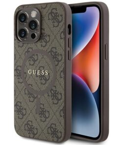 Guess case for iPhone 13 Pro Max 6,7" GUHMP13XG4GFRW brown HC MAGSAFE PU 4G RING CLASSIC LOGO