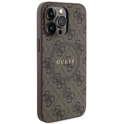 Guess case for iPhone 13 Pro Max 6,7" GUHMP13XG4GFRW brown HC MAGSAFE PU 4G RING CLASSIC LOGO - Image 4