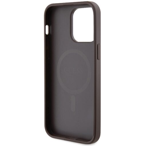Guess case for iPhone 13 Pro Max 6,7" GUHMP13XG4GFRW brown HC MAGSAFE PU 4G RING CLASSIC LOGO - Image 7