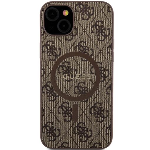 Guess case for iPhone 15 6,1" GUHMP15SG4GFRW brown HC MAGSAFE PU 4G RING CLASSIC LOGO - Image 3