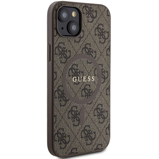 Guess case for iPhone 15 6,1" GUHMP15SG4GFRW brown HC MAGSAFE PU 4G RING CLASSIC LOGO - Image 4