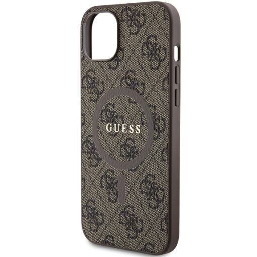 Guess case for iPhone 15 6,1" GUHMP15SG4GFRW brown HC MAGSAFE PU 4G RING CLASSIC LOGO - Image 6