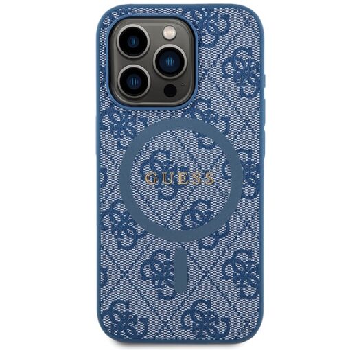 Guess case for iPhone 14 Pro 6,1" GUHMP14LG4GFRB blue HC MAGSAFE PU 4G RING CLASSIC LOGO - Image 3