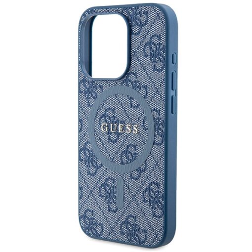 Guess case for iPhone 14 Pro 6,1" GUHMP14LG4GFRB blue HC MAGSAFE PU 4G RING CLASSIC LOGO - Image 6