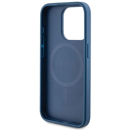 Guess case for iPhone 14 Pro 6,1" GUHMP14LG4GFRB blue HC MAGSAFE PU 4G RING CLASSIC LOGO - Image 7