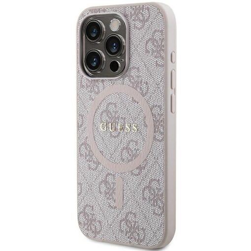 Guess case for iPhone 13 Pro 6,1" GUHMP13LG4GFRP pink HC MAGSAFE PU 4G RING CLASSIC LOGO - Image 2