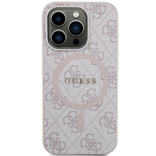 Guess case for iPhone 13 Pro 6,1" GUHMP13LG4GFRP pink HC MAGSAFE PU 4G RING CLASSIC LOGO - Image 3