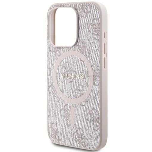 Guess case for iPhone 13 Pro 6,1" GUHMP13LG4GFRP pink HC MAGSAFE PU 4G RING CLASSIC LOGO - Image 6