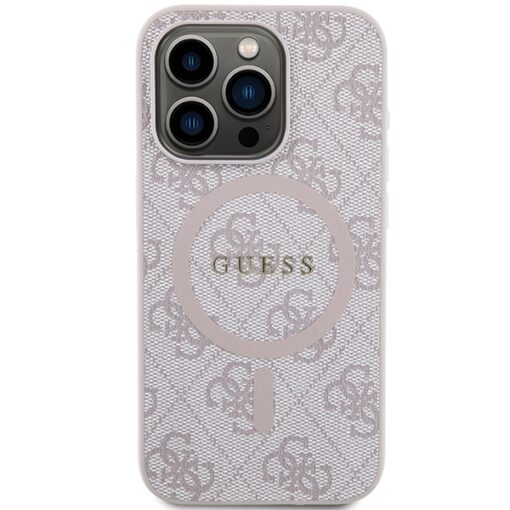 Guess case for iPhone 15 Pro Max 6,7" GUHMP15XG4GFRP pink HC MAGSAFE PU 4G RING CLASSIC LOGO - Image 3
