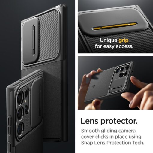 Spigen Optik Armor case for Samsung Galaxy S24 Ultra black - Image 12