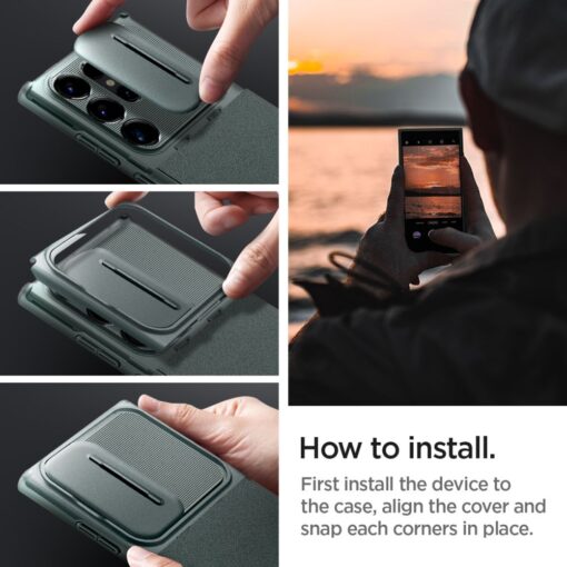 Spigen Optik Armor case for Samsung Galaxy S24 Ultra abyss green - Image 14