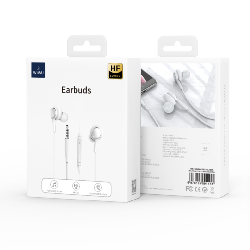 WIWU wired earphones EB310 jack 3,5mm white - Image 4