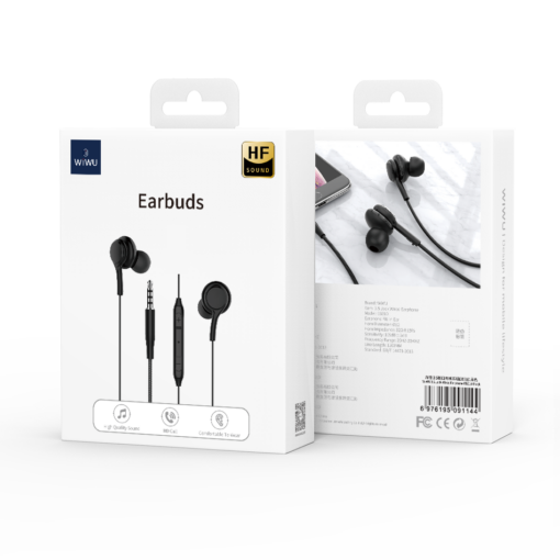 WIWU wired earphones EB310 jack 3,5mm black - Image 4