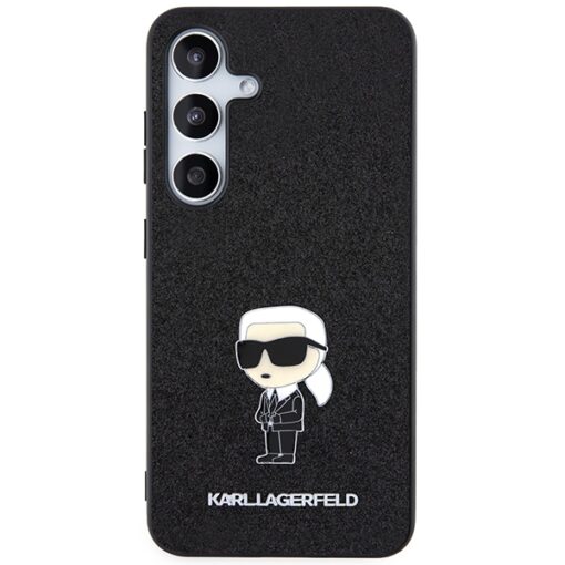 Karl Lagerfeld case for Samsung Galaxy S24 Plus KLHCS24MGKNPSK black HC IKONIK FIXED GLITTER IKONIK LOGO METAL PIN - Image 3