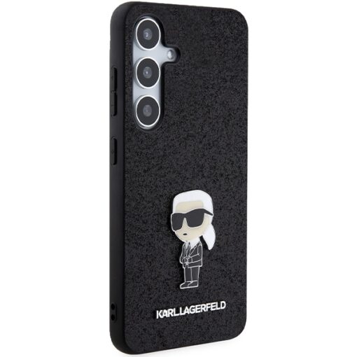 Karl Lagerfeld case for Samsung Galaxy S24 Plus KLHCS24MGKNPSK black HC IKONIK FIXED GLITTER IKONIK LOGO METAL PIN - Image 4