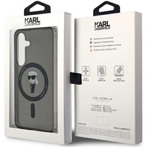 Karl Lagerfeld case for Samsung Galaxy S24 KLHMS24SHFCKNOK black HC MAGSAFE IML IKONIK - Image 8