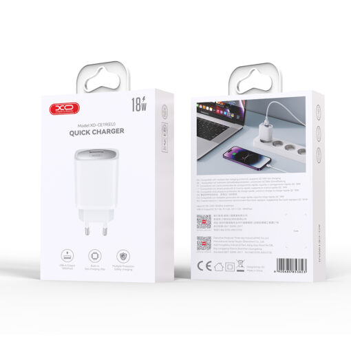 XO wall charger CE19 QC 18W 1x USB white - Image 3