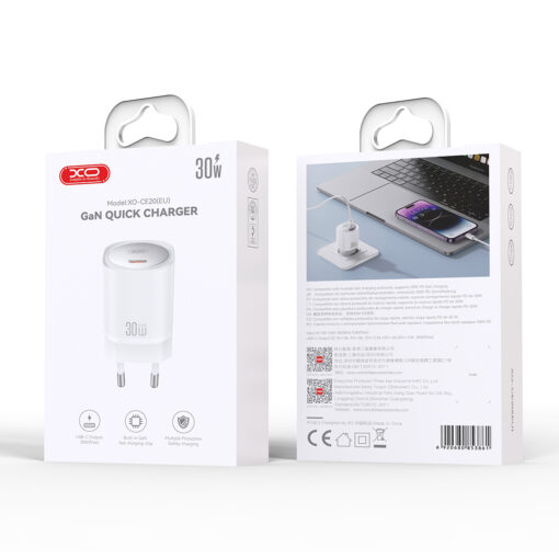 XO wall charger CE20 PD 30W 1x USB-C white - Image 3