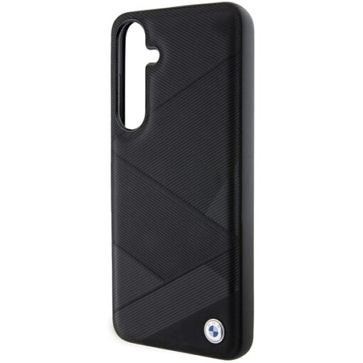 BMW case for Samsung Galaxy S24 Plus black Signature Leather Crossing Lines Pattern - Image 6