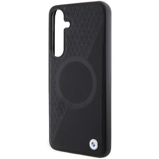 BMW case for Samsung Galaxy S24 Plus black Signature Leather Half Textured & Circle MagSafe - Image 6