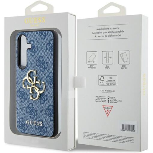 Guess case for Samsung Galaxy S24 Plus GUHCS24M4GMGBL blue HC PU LEATHER 4G METAL LOGO - Image 8