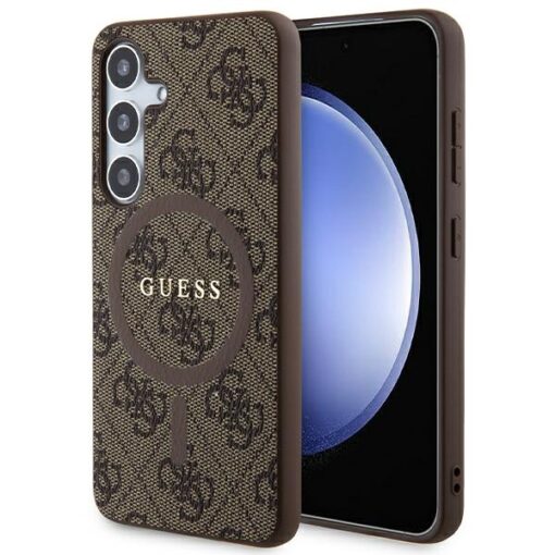 Guess case for Samsung Galaxy S24 GUHMS24SG4GFRW brown HC MAGSAFE PU 4G RING CLASSIC LOGO