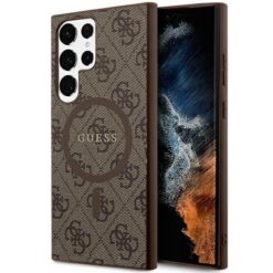 Guess case for Samsung Galaxy S24 Ultra GUHMS24LG4GFRW brown HC MAGSAFE PU 4G RING CLASSIC LOGO
