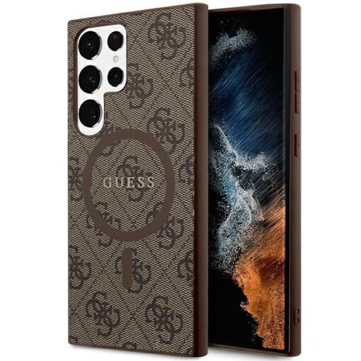 Guess case for Samsung Galaxy S24 Ultra GUHMS24LG4GFRW brown HC MAGSAFE PU 4G RING CLASSIC LOGO