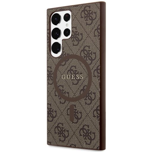 Guess case for Samsung Galaxy S24 Ultra GUHMS24LG4GFRW brown HC MAGSAFE PU 4G RING CLASSIC LOGO - Image 2