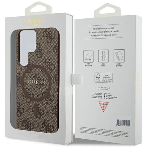 Guess case for Samsung Galaxy S24 Ultra GUHMS24LG4GFRW brown HC MAGSAFE PU 4G RING CLASSIC LOGO - Image 8