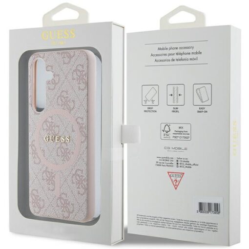 Guess case for Samsung Galaxy S24 GUHMS24SG4GFRP pink HC MAGSAFE PU 4G RING CLASSIC LOGO - Image 8