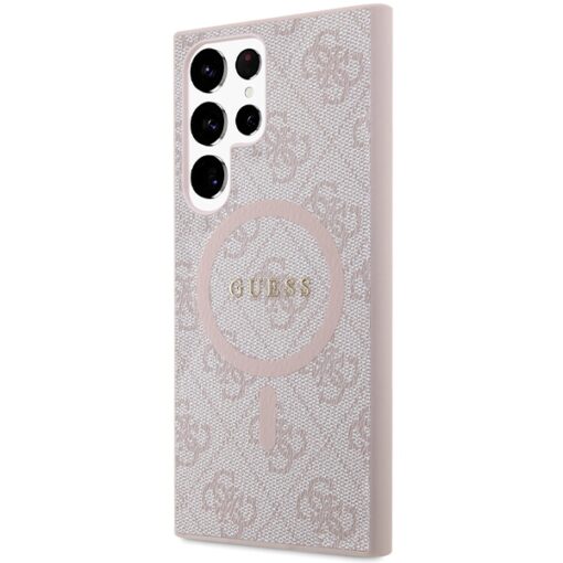 Guess case for Samsung Galaxy S24 Ultra GUHMS24LG4GFRP pink HC MAGSAFE PU 4G RING CLASSIC LOGO - Image 2