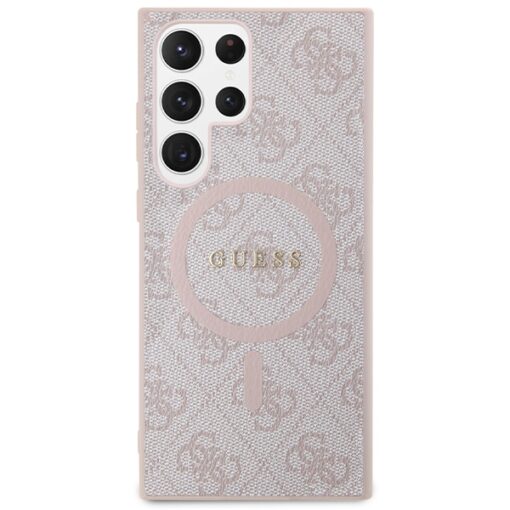 Guess case for Samsung Galaxy S24 Ultra GUHMS24LG4GFRP pink HC MAGSAFE PU 4G RING CLASSIC LOGO - Image 3