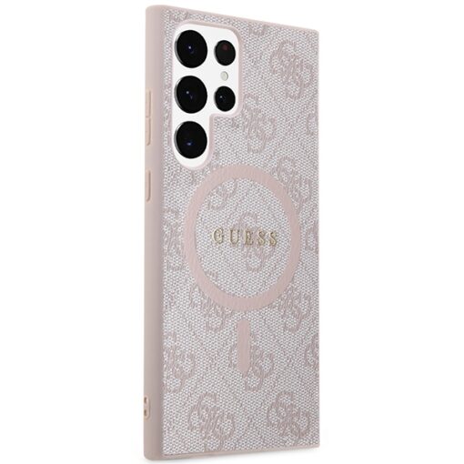 Guess case for Samsung Galaxy S24 Ultra GUHMS24LG4GFRP pink HC MAGSAFE PU 4G RING CLASSIC LOGO - Image 4
