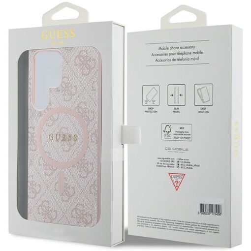 Guess case for Samsung Galaxy S24 Ultra GUHMS24LG4GFRP pink HC MAGSAFE PU 4G RING CLASSIC LOGO - Image 8