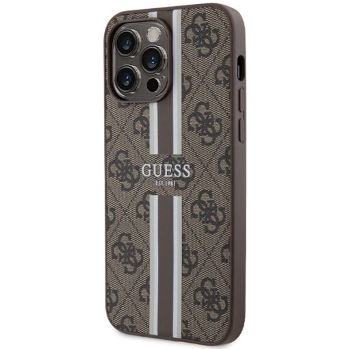 Guess case for iPhone 15 Pro Max 6,7" GUHMP15XP4RPSW brązowa HC MAGSAFE 4G PRINTED STRIPES - Image 2