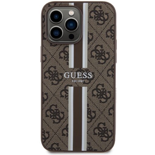 Guess case for iPhone 15 Pro Max 6,7" GUHMP15XP4RPSW brązowa HC MAGSAFE 4G PRINTED STRIPES - Image 3