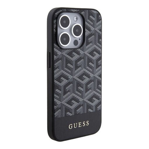 Guess case for iPhone 14 Pro Max 6,7" GUHMP15XHGCFSEK black HC MAGSAFE GCUBE PU STRIPE - Image 4