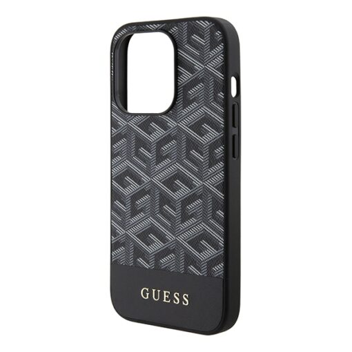 Guess case for iPhone 14 Pro Max 6,7" GUHMP15XHGCFSEK black HC MAGSAFE GCUBE PU STRIPE - Image 6