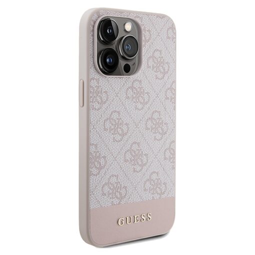 Guess case for iPhone 14 Pro 6,1" GUHCP14LG4GLPI pink HC PC/TPU 4G PU BOTTOM STRIPE - Image 4