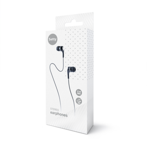 Setty wired earphones black - Image 2