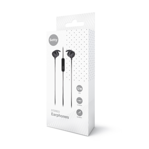 Setty wired earphones Sport black - Image 2