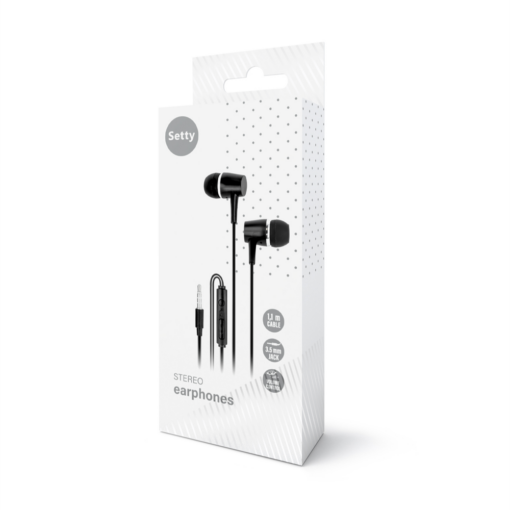 Setty wired earphones black - Image 2