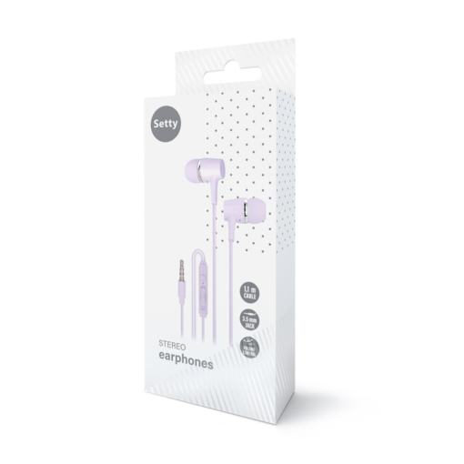 Setty wired earphones SPD-J-29 lilac - Image 2