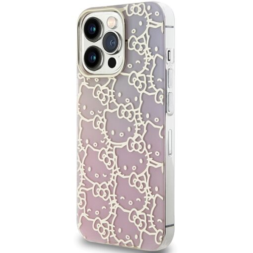 Hello Kitty case for iPhone 15 Pro 6,1" pink hardcase IML Gradient Electrop Crowded Kitty Head - Image 2