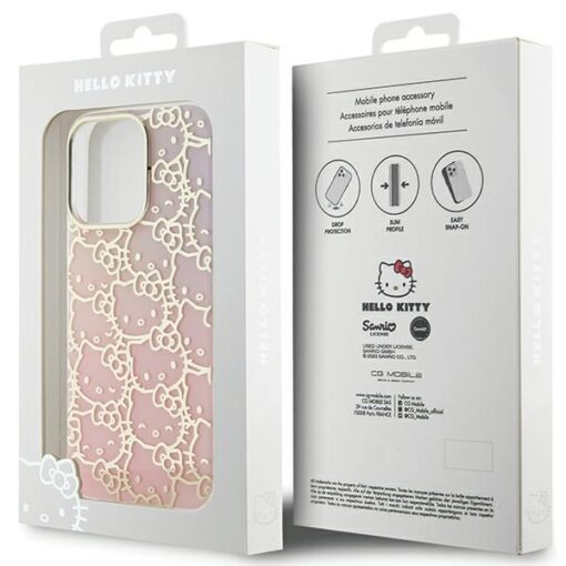 Hello Kitty case for iPhone 15 Pro 6,1" pink hardcase IML Gradient Electrop Crowded Kitty Head - Image 8