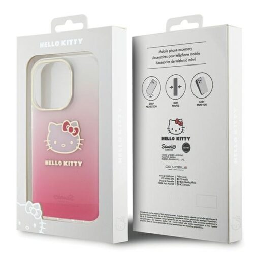 Hello Kitty case for iPhone 15 Pro 6,1" pink hardcase IML Gradient Electrop Kitty Head - Image 8