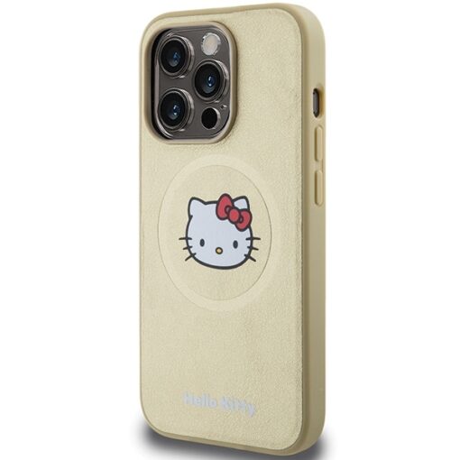 Hello Kitty case for iPhone 15 Pro 6,1" gold hardcase Leather Kitty Head MagSafe - Image 2