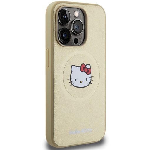 Hello Kitty case for iPhone 15 Pro 6,1" gold hardcase Leather Kitty Head MagSafe - Image 4