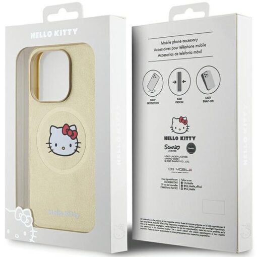 Hello Kitty case for iPhone 15 Pro 6,1" gold hardcase Leather Kitty Head MagSafe - Image 8